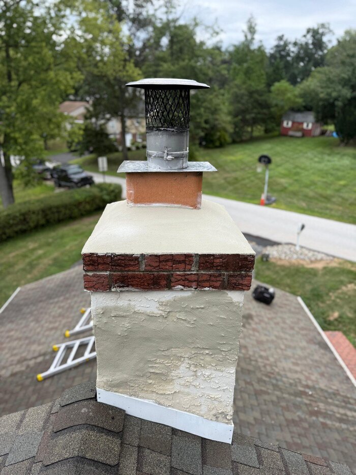 Chimney crown repair with new cap installation in NJ